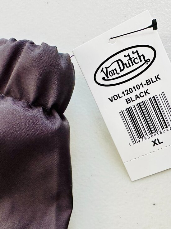 VON DUTCH RHINESTONE STUDDED FULL ZIP HOODED WINDBREAKER LIGHT JACKET BLACK XL - Picture 10 of 10